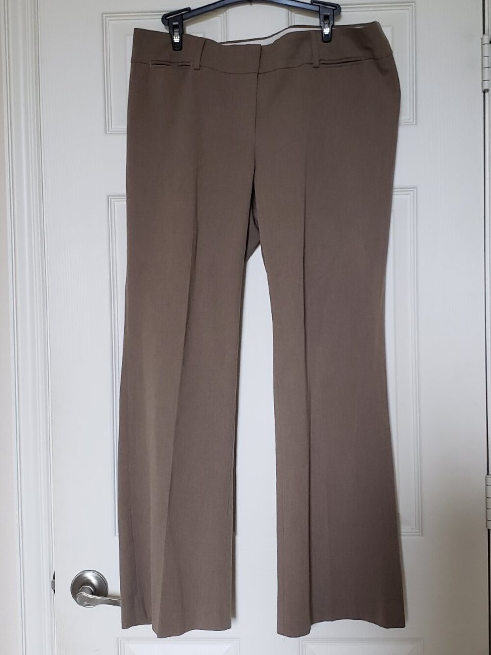 LOFT Women's Marisa Trouser Pants Light Brown Taupe Classic Career - Size 12 EUC